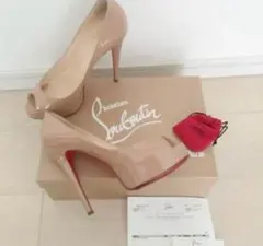 確実本物！クリスチャンルブタン　エナメルベージュ　38 パテント