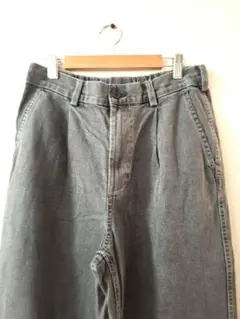 【Sサイズ】ジーユー ワイドパンツ ダークグレー/ブラック