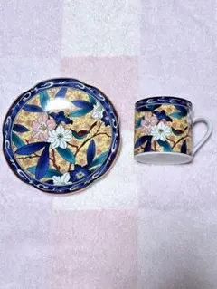 最終値下げ☆雅峰窯　和風花柄コーヒーカップとソーサーセット