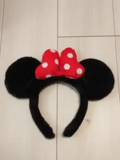 ディズニー ミニー マウス 耳 カチューシャ 赤い リボン