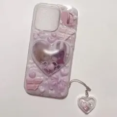 ♡ iphone15Pro スマホケース デコ 平成女児 埋めつくし ピンク ♡