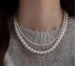 2連セット　パールネックレス　冠婚葬祭　結婚式　二次会　入学式　卒業式