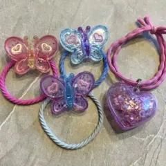 キラキラ蝶々　シャカシャカヘアゴム