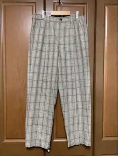 メンズ スラックス チェック柄 ベージュ