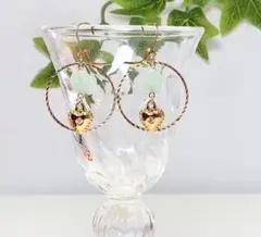 アマゾナイト＆ハートピアス