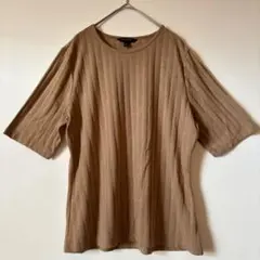 Banana Republic【S】半袖リブ編みカットソー Tシャツ ベージュ系