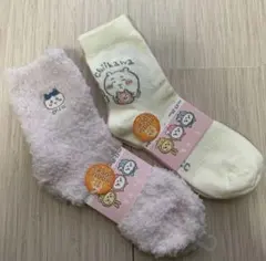 ちいかわソックス【23〜25cm】ふわふわ　ハチワレ