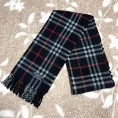 Burberrys バーバリー カシミヤ100% マフラー チェック ネイビー
