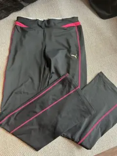 PUMA ブラック ピンク ライン タイツ