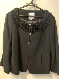 Anatelier ノーカラージャケット 38 黒