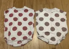 MAKE YOUR DAY ロンパース　双子　水玉　ドット　半袖　2枚セットのサムネイル