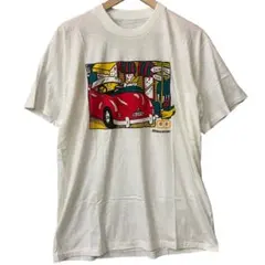 90s ブリヂストン　車　シングルステッチ　tシャツ ホワイト　シングルステッチ