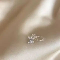 バタフライ イヤリング シルバー 蝶 イヤーカフ ジルコン キラキラ