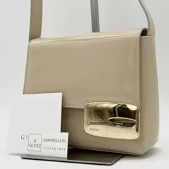 GUCCI ワンショルダーバッグ Gロゴ パテント レザー ゴールド金具