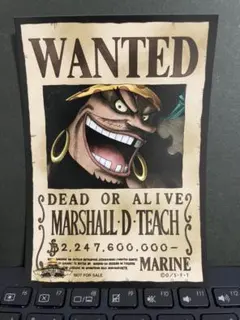 「ワンピース」 麦わらストア 手配書ブロマイド　ティーチ (黒ひげ)　非売品