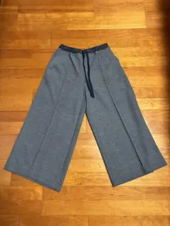 最終価格❣️ネイビーワイドパンツ　ガウチョ　シロヤイチガン 新品