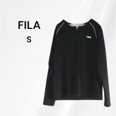 フィラ　FILA　長袖Tシャツ　ブラック　ロンT　S　トレーニングウェア