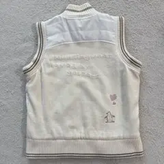 美品　Munsingwear 中綿入り　ナイロンジップベスト　ロゴ刺繍