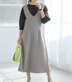 EDIST CLOSET Vネックフレアジャンパースカート