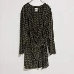 アンクライン 幾何学模様 カシュクール Vネック 七分袖 OX 緑 ポリエステルのサムネイル
