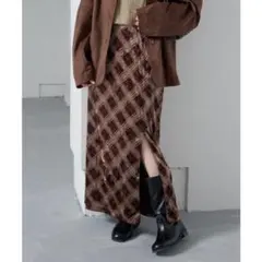 【新品】Kastane チェックベロアスカートのサムネイル