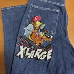 XLARGE キャラクター刺繍 デニムパンツ34
