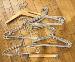 無印MUJI33cm＋IKEA子供衣類ハンガー 30本セット 木製・アルミ