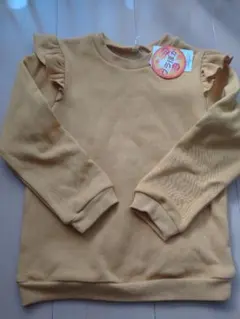 フリル付き裏起毛トレーナー イエロー