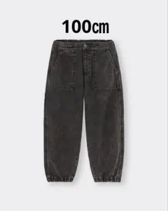 GU 　デニムワイドワークジョガーパンツ　子供　キッズ　100