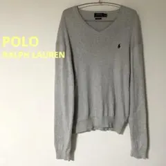 Polo Ralph Lauren グレー Vネックセーター L ピマ