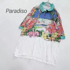 Paradiso パラディーゾ ポロシャツ トロピカル柄 半袖 メンズ Mのサムネイル