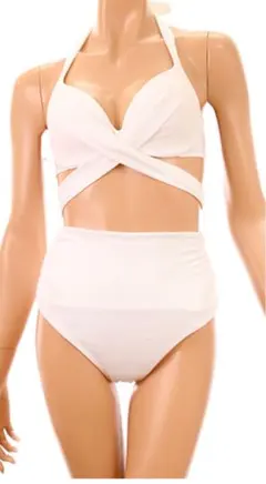 ホワイト セパレート水着 クロスデザイン