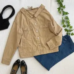 【美品✨売り切れ必至】フォーイット バックレースアップジャケット ベージュ