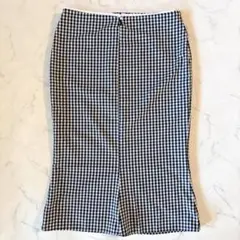 ZARA ザラ ギンガムチェック ロング丈 スカート レーヨン混 マーメイド S