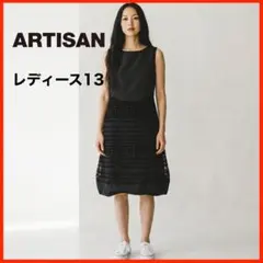 A4531★美品★ARTISAN*ノースリーブワンピース*膝丈*13*黒のサムネイル