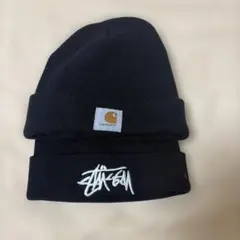 Carhartt Stüssy ビーニー 黒