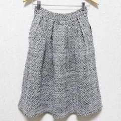 [超美品] レディース スカート フレアスカート ツイード柄 F