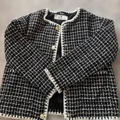 H&M ツイードジャケット ブラック ホワイト 122/128のサムネイル