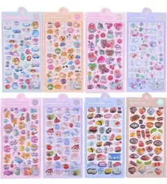 【新品未使用】ステッカー キラキラ デコシール 8枚セット 3d 立体 可愛い