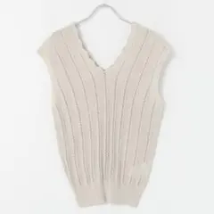 【即日発送可SENSE OF PLACE 】レースニットトップス(ノースリーブ)