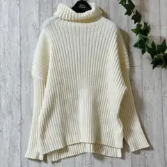 HUG.U タートルネックニット アイボリー F 体型カバーのサムネイル