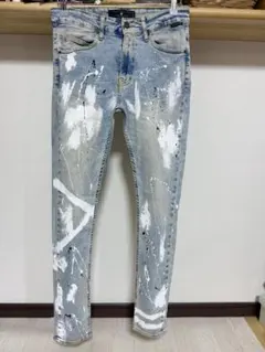 春夏向き ZARA MAN ペイント スキニー デニム メンズ パンツ ジーンズ