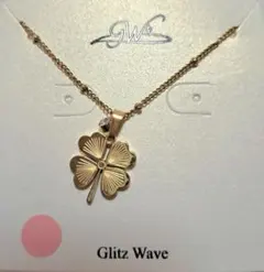 Glitz Wave クローバーモチーフ ネックレス ゴールド