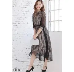 aj【美品】ガール ワンピース ドレス レース 結婚式 オケージョン