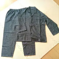 グレー系チェック パジャマセット 綿100% 日本製