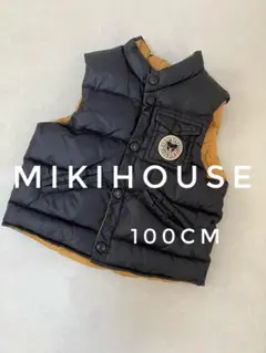 ミキハウス ダブルB◆リバーシブル ダウンベスト キッズ サイズ100 ブラック