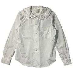 コムコム フリル丸襟ブラウス シャツ ラウンドカラー 白 archive コムコム フリル丸襟ブラウス シャツ ラウンドカラー 白 archive