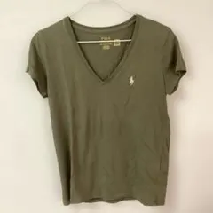 ⭐️Polo Ralph Lauren VネックカーキTシャツ　XSサイズ