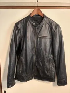 ライダースジャケット 牛革 革ジャン シングル ライダース L 試着のみ　レザー