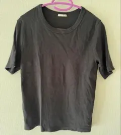 GU ブラック リブニットTシャツ XL レディース